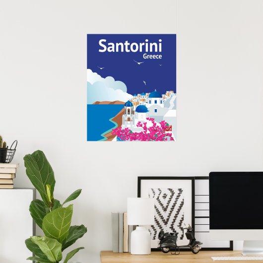 Poster Santorin Grèce (Bureau à domicile)