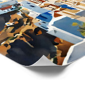 Poster Santorin Grèce Travel Art (Coin)