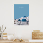Poster Santorin, Grèce Travel Artwork (Cuisine)