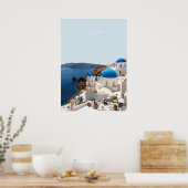 Poster Santorin, Grèce Travel Artwork (Cuisine)
