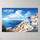 Poster Santorin Grèce Voyage | L'île grecque | (Devant)