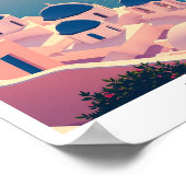 Poster Santorin, Grèce Voyage Rétro (Coin)