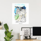 Poster Santorin Mariage, Fiançailles, Proposition (Bureau à domicile)