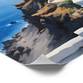 Poster Santorin sur l'affiche de la mer (Coin)