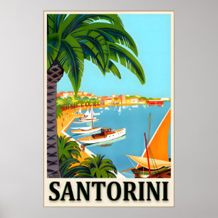 Poster Santorin Thera Egée Mer Méditerranée Voyage