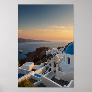 Poster Santorin - Voyage Rétro