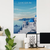 Poster Santorini (Bureau à domicile)
