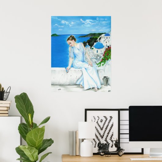 Poster Santorini (Thuiskantoor)