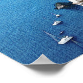 Poster SANTORINI GRÈCE Destination Mariage Bienvenue (Coin)