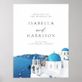 Poster SANTORINI GRÈCE Destination Mariage Bienvenue (Devant)