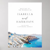 Poster SANTORINI GRÈCE Destination Mariage Bienvenue (Devant)