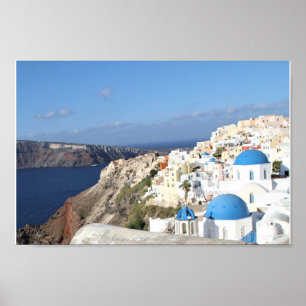 Poster Santorini, Grèce, village d'Oia, photographie,