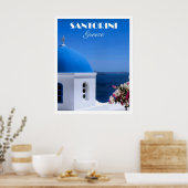 Poster Santorini, Greece travel poster, (Cuisine)