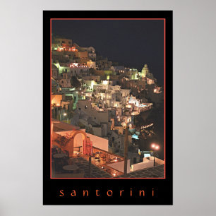 Poster Santorini par nuit