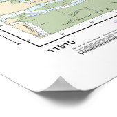 Poster Sapelo et Doboy Sounds Nautical Chart 11510 (Coin)