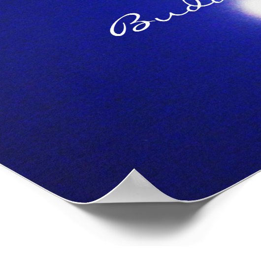 Poster Saphir bleu saphir Bouddha paisible réflexion & ci (Coin)