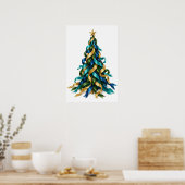 Poster Sapin de Noël avec Rubans (Cuisine)