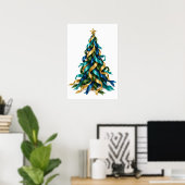 Poster Sapin de Noël avec Rubans (Bureau à domicile)