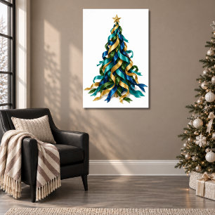 Poster Sapin de Noël avec Rubans