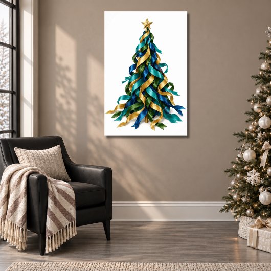 Poster Sapin de Noël avec Rubans