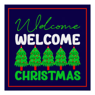 Poster Sapin de Noël Bienvenue Création de Fêtes-85600