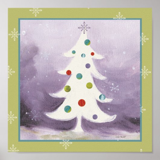 Poster Sapin de Noël blanc (Devant)