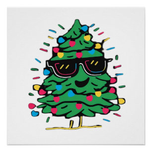 Poster Sapin de Noël Classique Cool