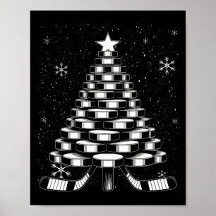 Poster Sapin de Noël de hockey sur glace pour joueur amat