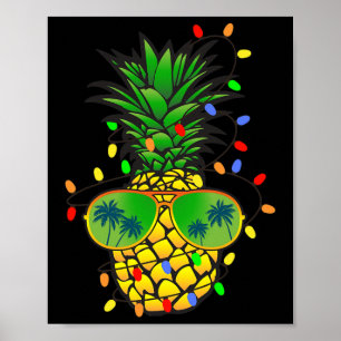 Poster Sapin de Noël Drôle de Ananas Noël d'Été en Juille