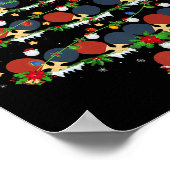 Poster Sapin de Noël Éclairages Tennis de Table Srts Joue (Coin)