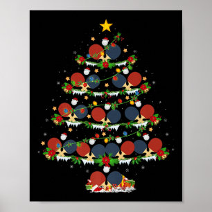 Poster Sapin de Noël Éclairages Tennis de Table Srts Joue