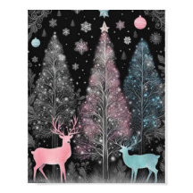 Sapin de Noël élégant et cerfs