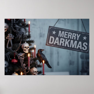 Poster Sapin de Noël horrifique "Joyeux Sombre-Noël" goth