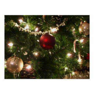 Poster Sapin de Noël I Fêtes Jolies Vert et Rouge