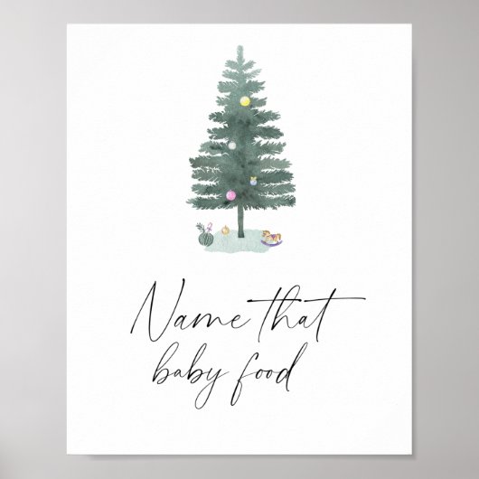 Poster sapin de Noël - Nom de bébé que de la nourriture (Devant)