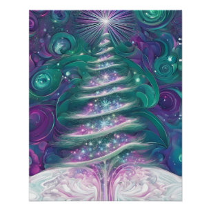 Poster Sapin de Noël scintillant