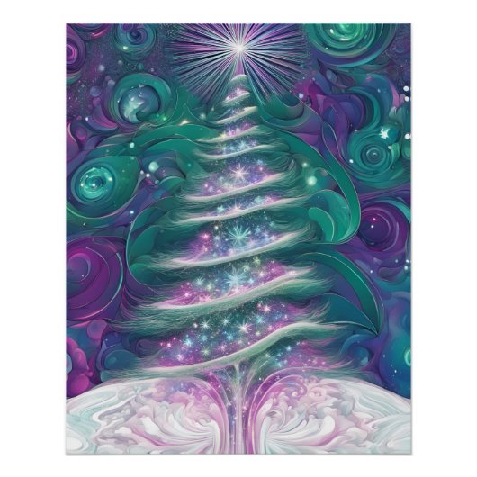 Poster Sapin de Noël scintillant (Devant)