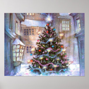 Poster Sapin de Noël Vintage