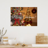 Poster Sapins de Noël décorés de guirlandes  (Cuisine)