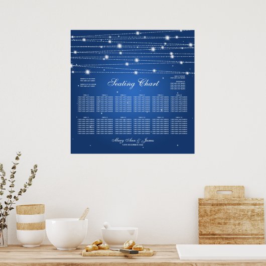 Poster Sapphire Blu mariage Sparkling Lines (Cuisine)