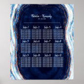 Poster Sapphire Blue Geode Mariage Table de siège graphiq (Devant)