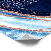 Poster Sapphire Blue Geode Mariage Table de siège graphiq (Coin)