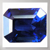 Poster Sapphire rectangulaire bleu (Devant)