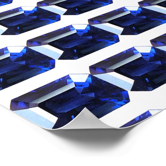 Poster Sapphire rectangulaire bleu (Coin)