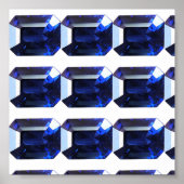 Poster Sapphire rectangulaire bleu (Devant)