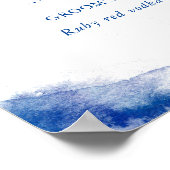 Poster Sapphire Tide Mariage Boire Menu Signer (Coin)