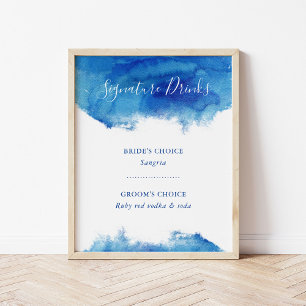 Poster Sapphire Tide Mariage Boire Menu Signer