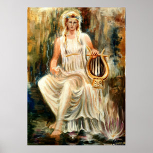 Poster Sappho and her Lydian lyre