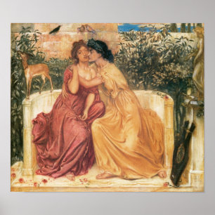 Poster Sappho et Erinna dans un jardin chez Mitylene,