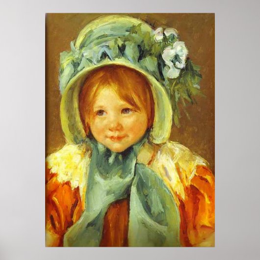 Poster Sara in a Green Bonnet. c. 1901, Mary Cassatt (Devant)